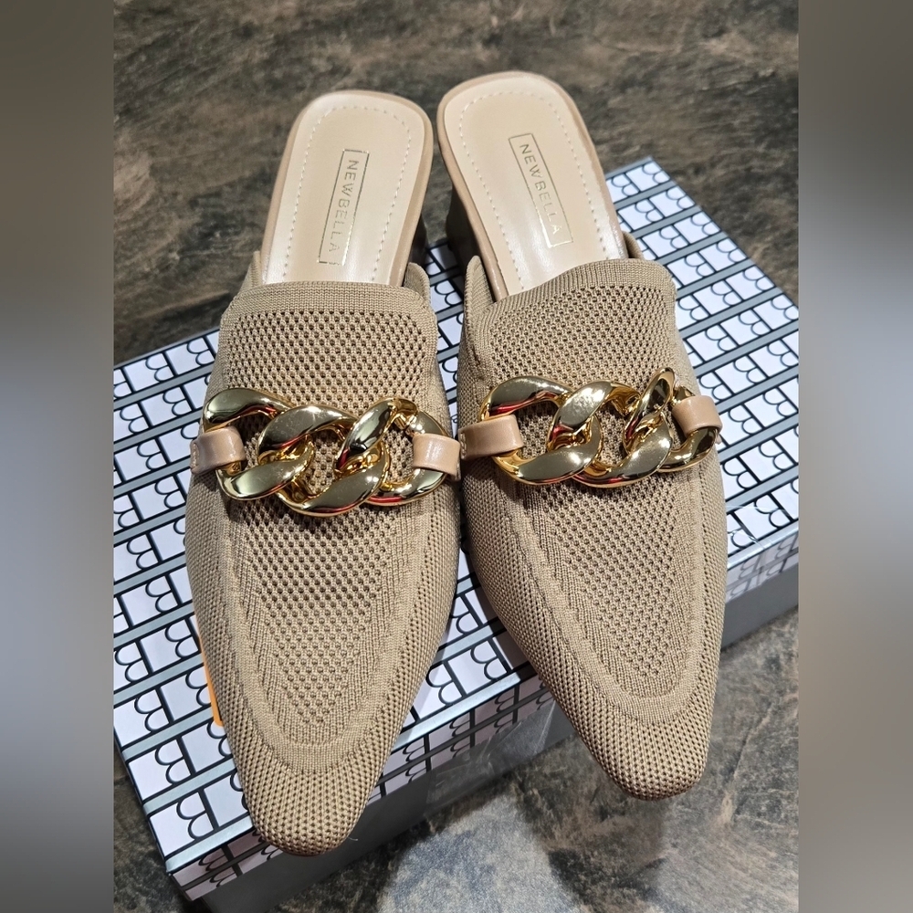 Knit Pointed Toe Chunky Heel Mules #962, 963 - Picture 2 of 16